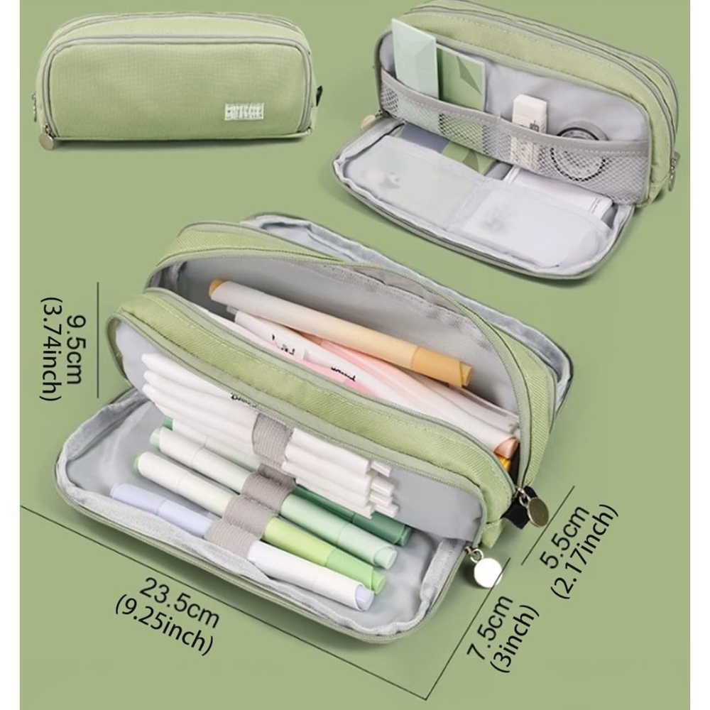 Large Mint Green Canvas Pencil Case